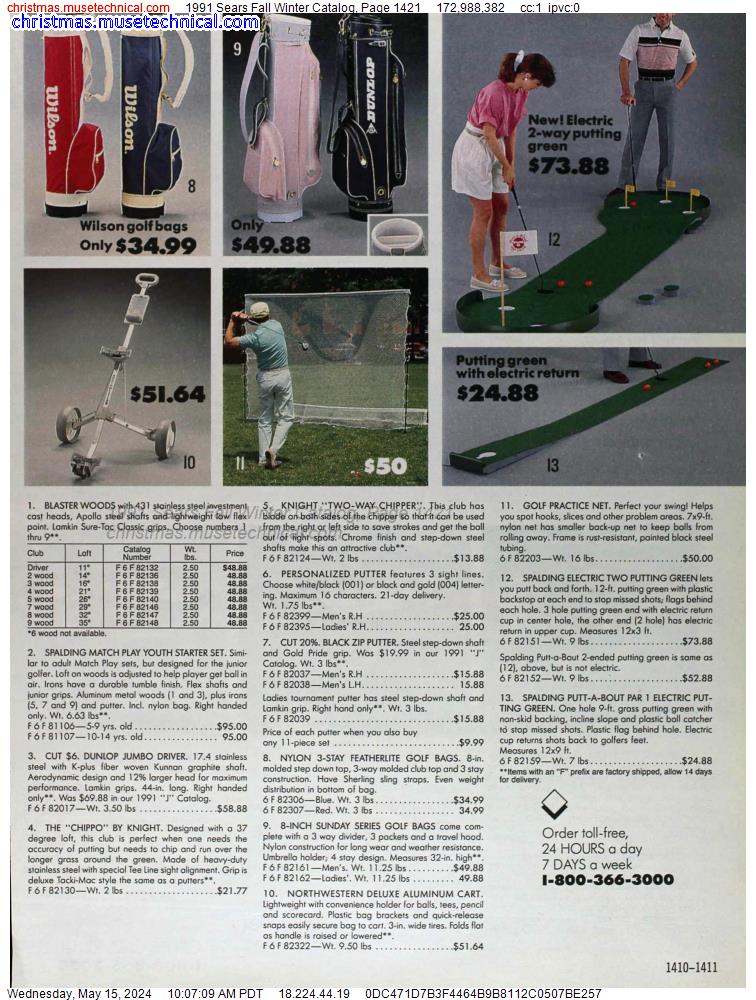 1991 Sears Fall Winter Catalog, Page 1421
