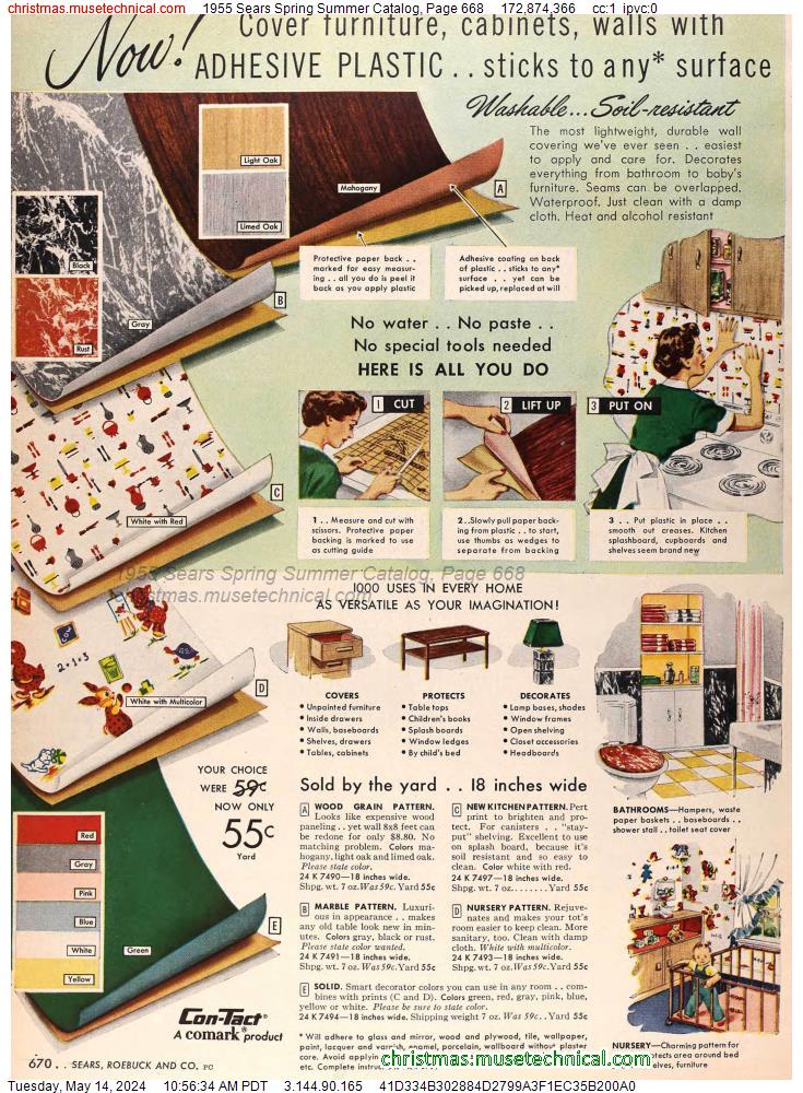 1955 Sears Spring Summer Catalog, Page 668