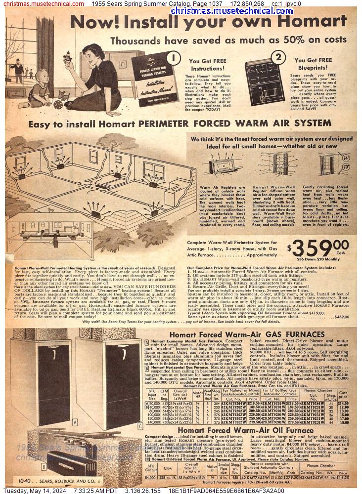 1955 Sears Spring Summer Catalog, Page 1037