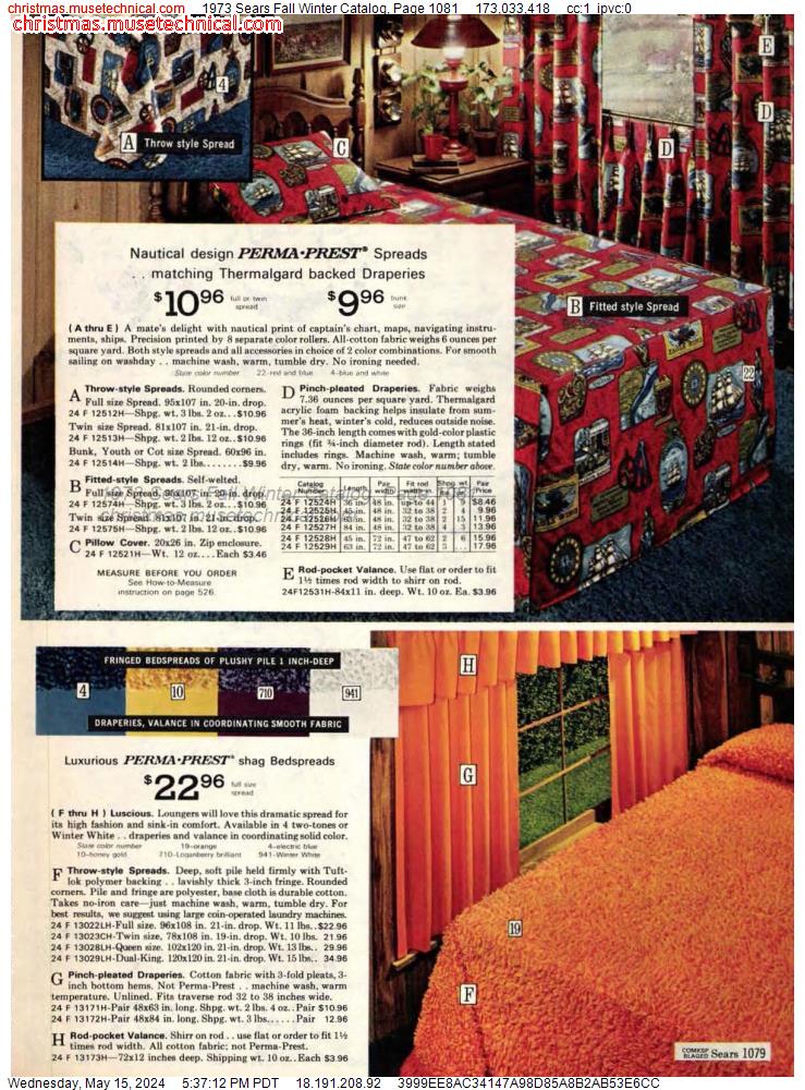 1973 Sears Fall Winter Catalog, Page 1081