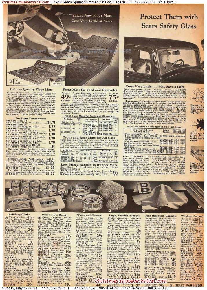 1940 Sears Spring Summer Catalog, Page 1005