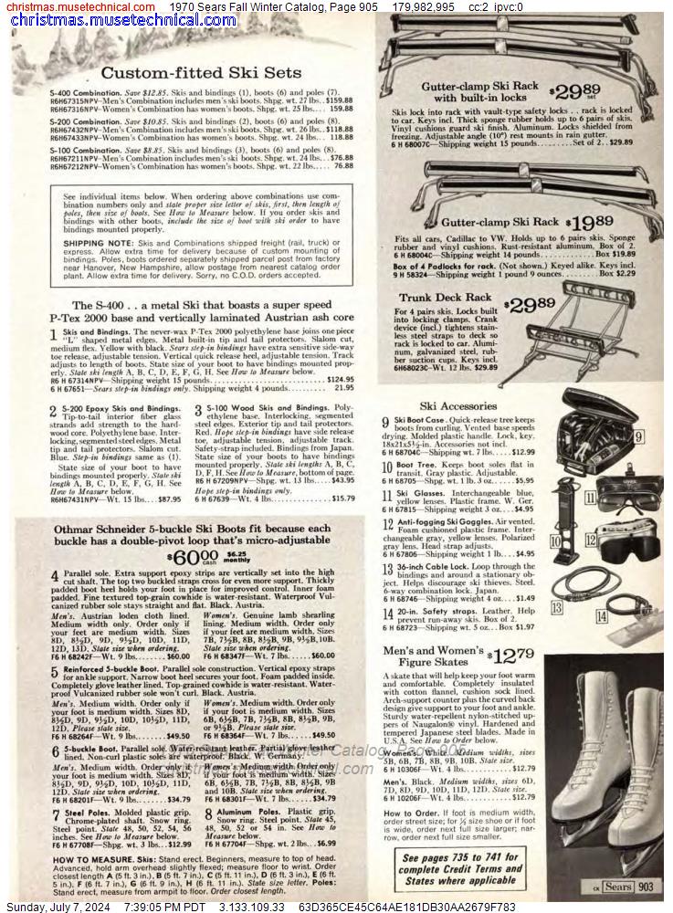 1970 Sears Fall Winter Catalog, Page 905