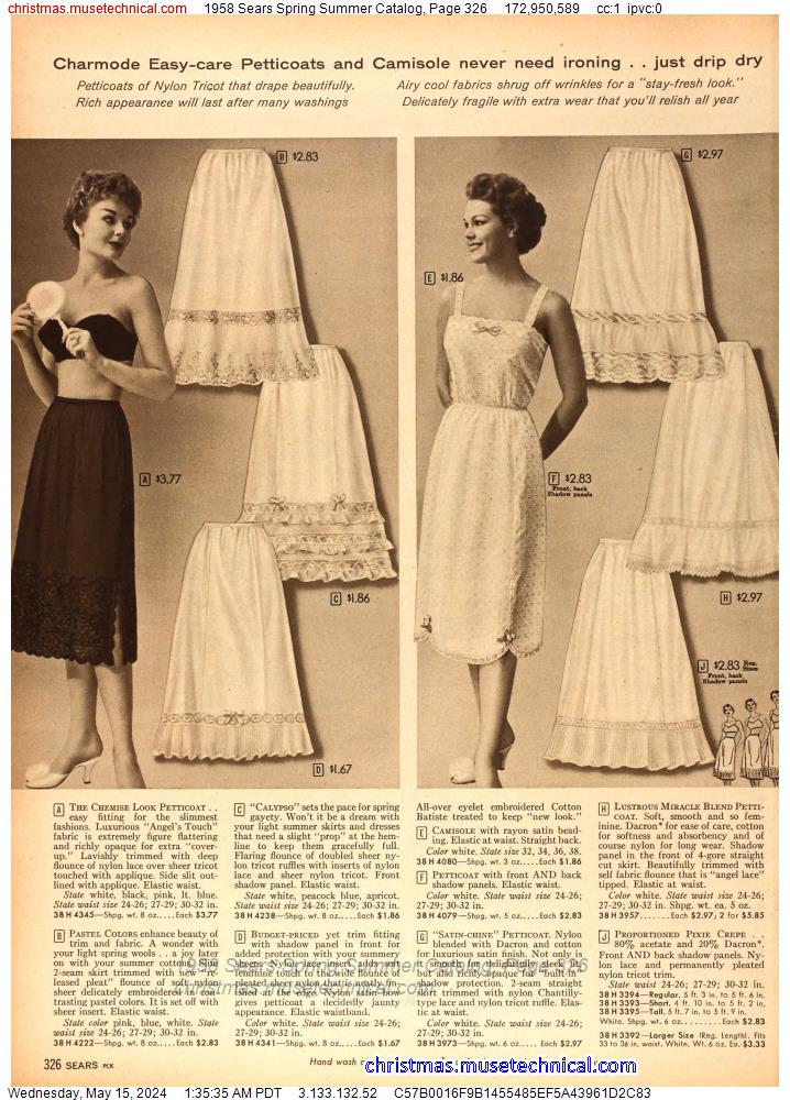 1958 Sears Spring Summer Catalog, Page 326