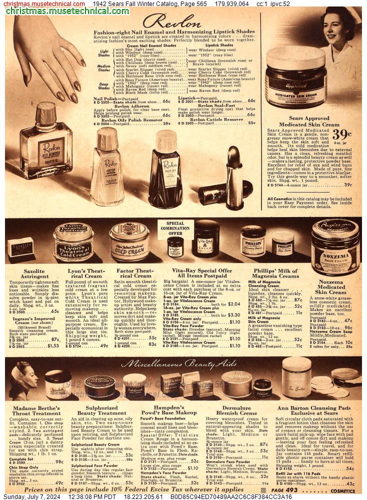 1942 Sears Fall Winter Catalog, Page 565