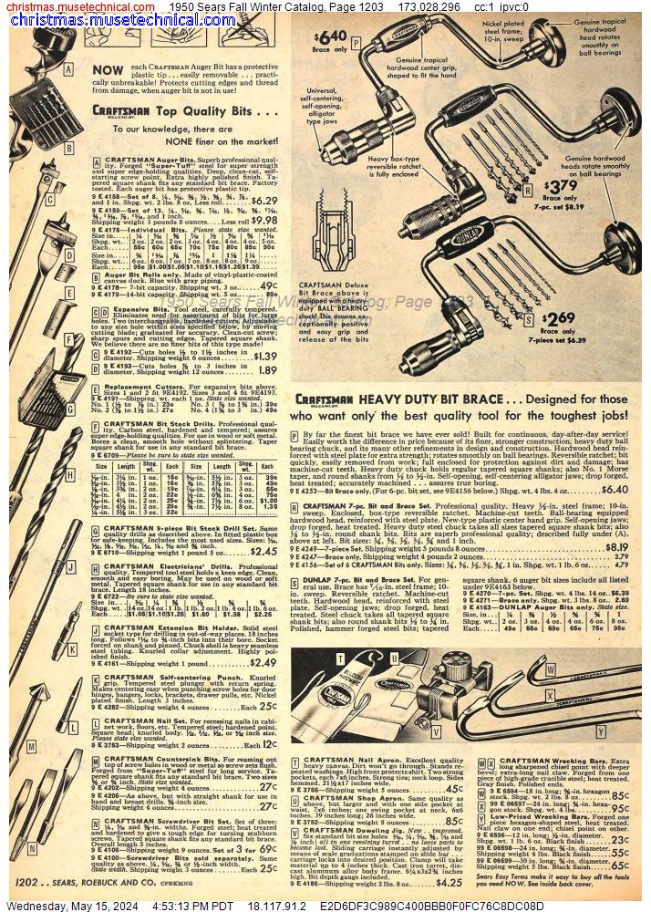 1950 Sears Fall Winter Catalog, Page 1203