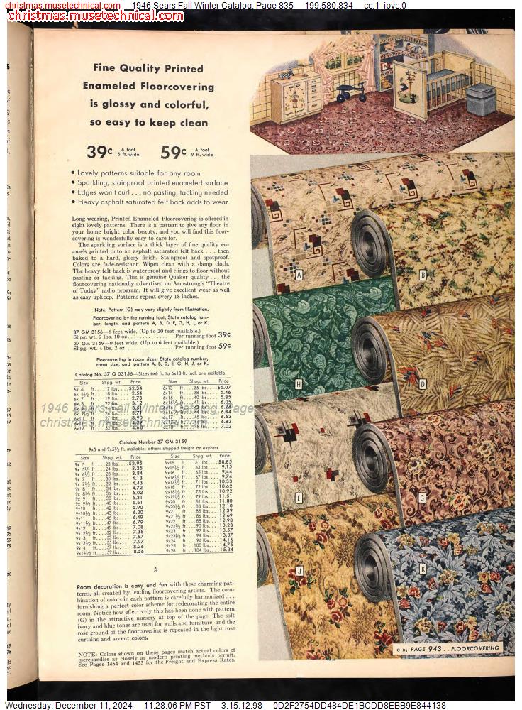 1946 Sears Fall Winter Catalog, Page 835