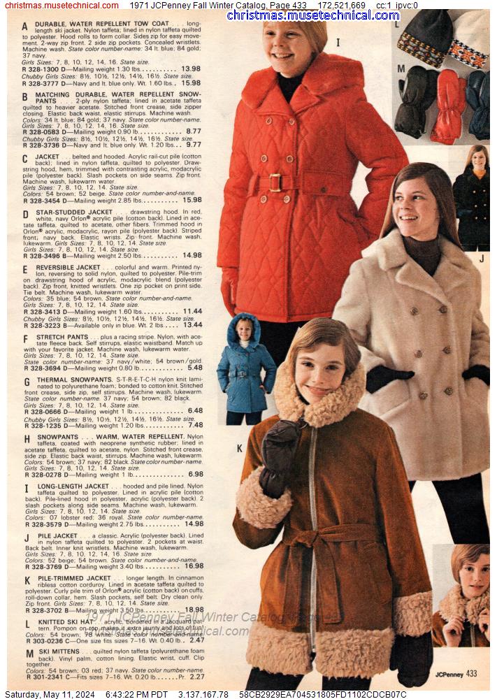 1971 JCPenney Fall Winter Catalog, Page 433
