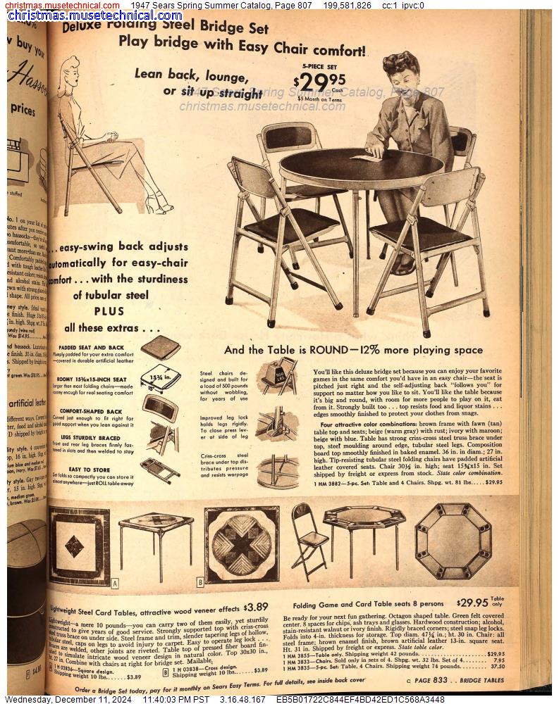 1947 Sears Spring Summer Catalog, Page 807