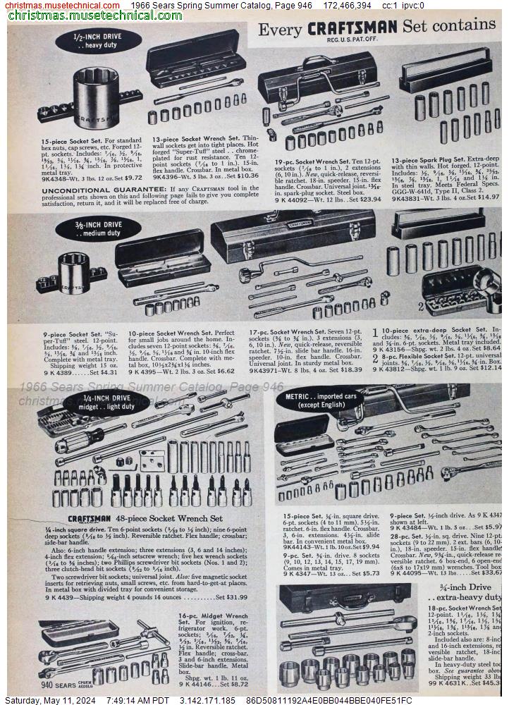 1966 Sears Spring Summer Catalog, Page 946