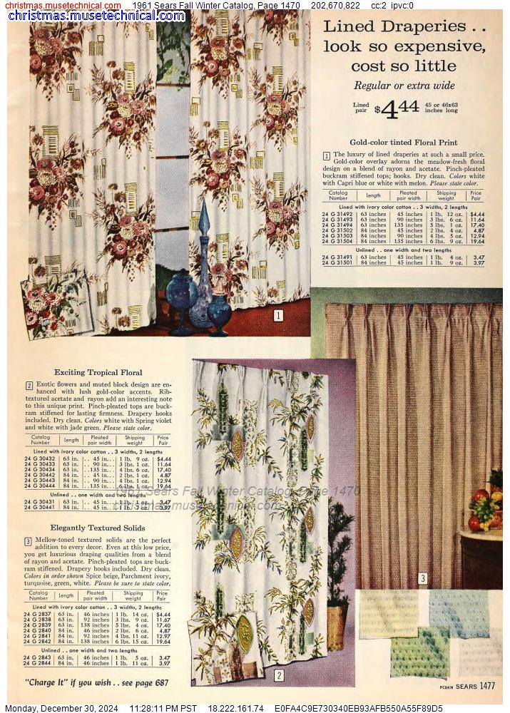 1961 Sears Fall Winter Catalog, Page 1470