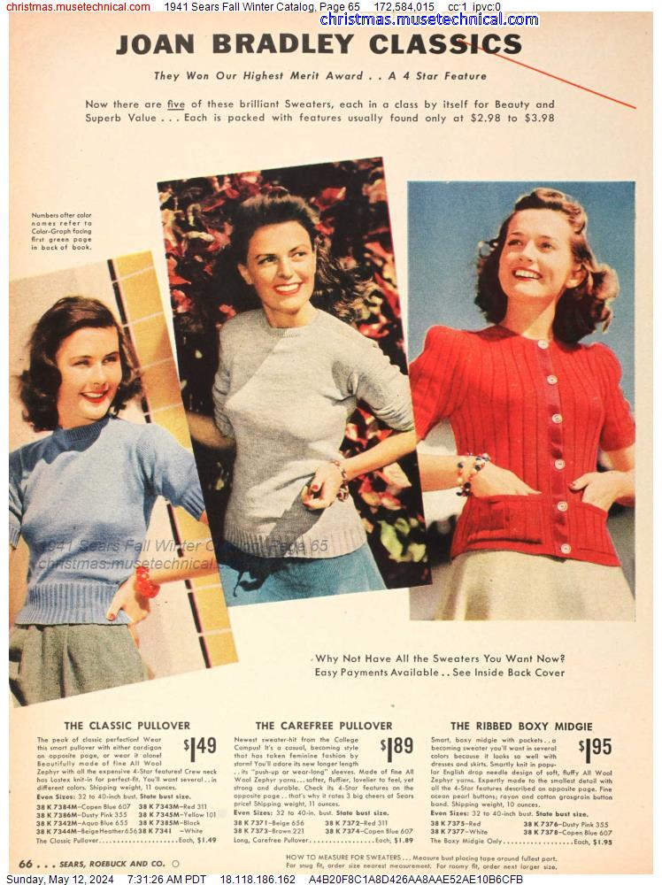 1941 Sears Fall Winter Catalog, Page 65