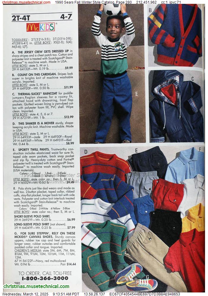 1990 Sears Fall Winter Style Catalog, Page 280