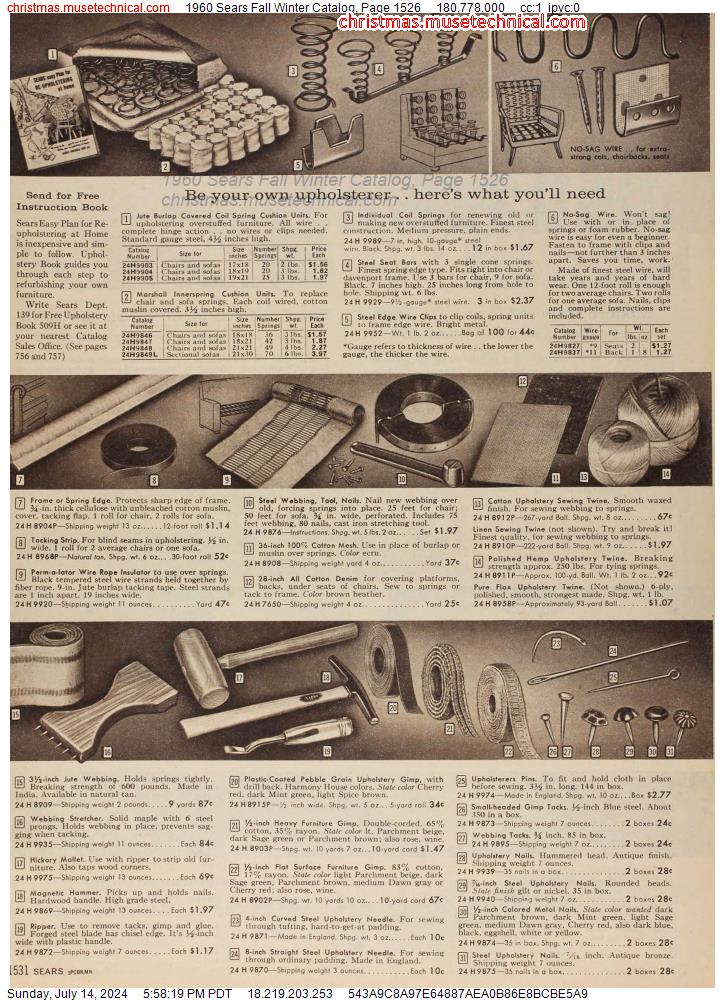 1960 Sears Fall Winter Catalog, Page 1526