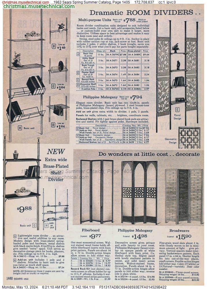 1963 Sears Spring Summer Catalog, Page 1405