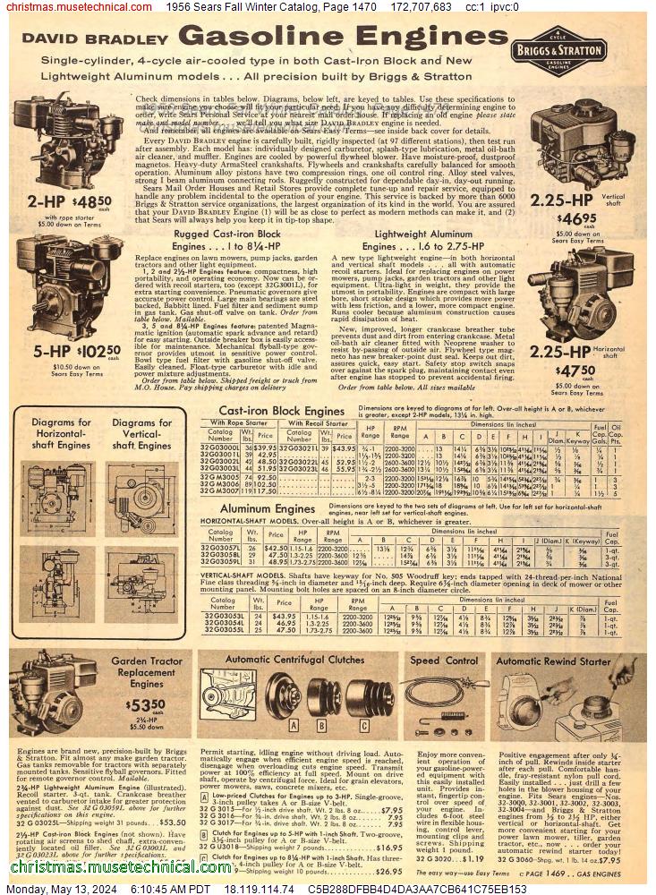 1956 Sears Fall Winter Catalog, Page 1470