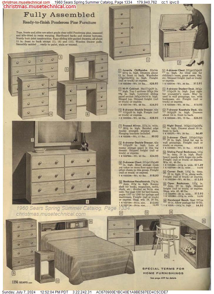1960 Sears Spring Summer Catalog, Page 1334