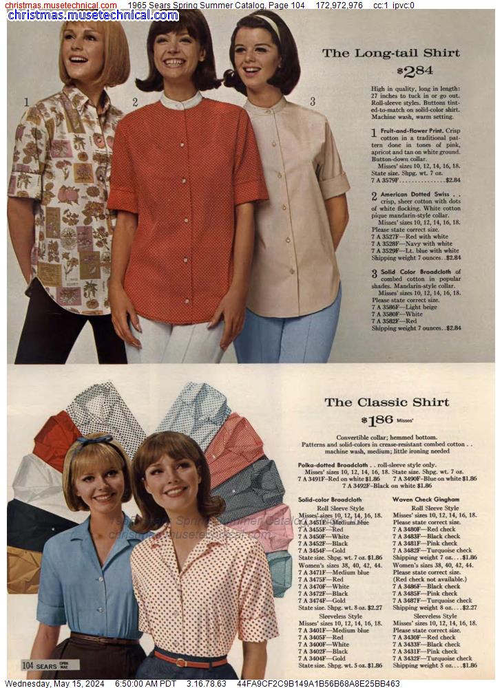 1965 Sears Spring Summer Catalog, Page 104
