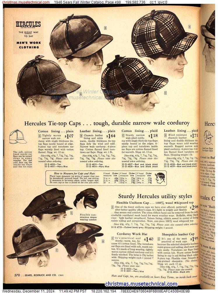 1946 Sears Fall Winter Catalog, Page 498