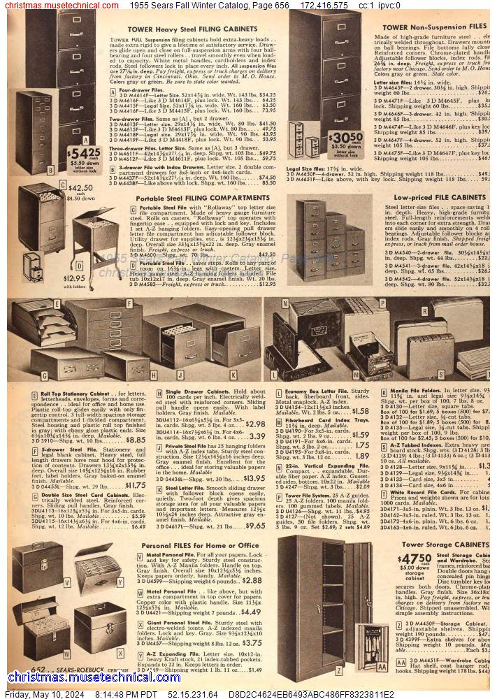 1955 Sears Fall Winter Catalog, Page 656