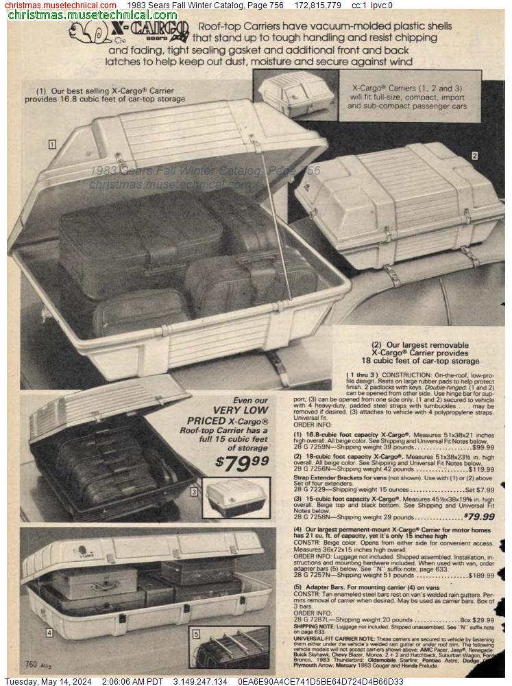 1983 Sears Fall Winter Catalog, Page 756