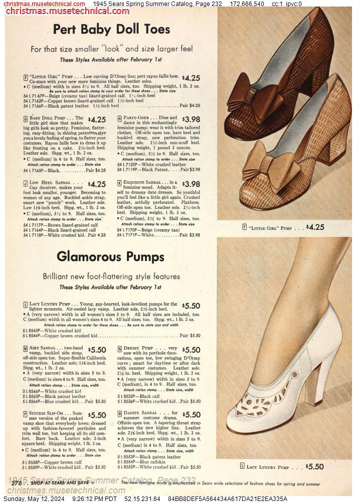 1945 Sears Spring Summer Catalog, Page 232