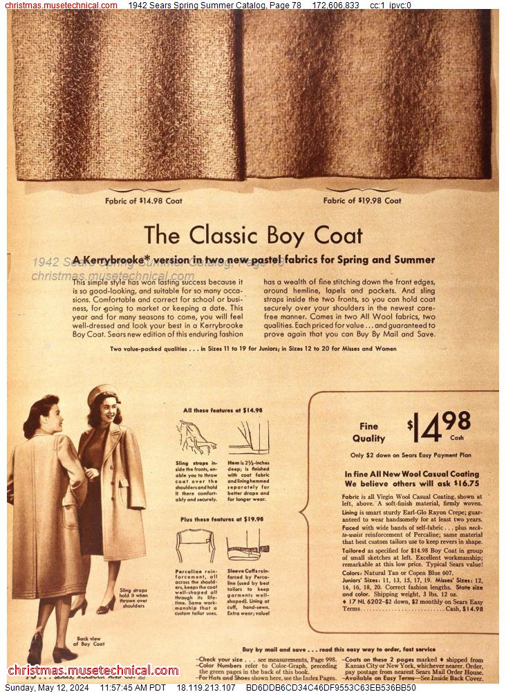 1942 Sears Spring Summer Catalog, Page 78