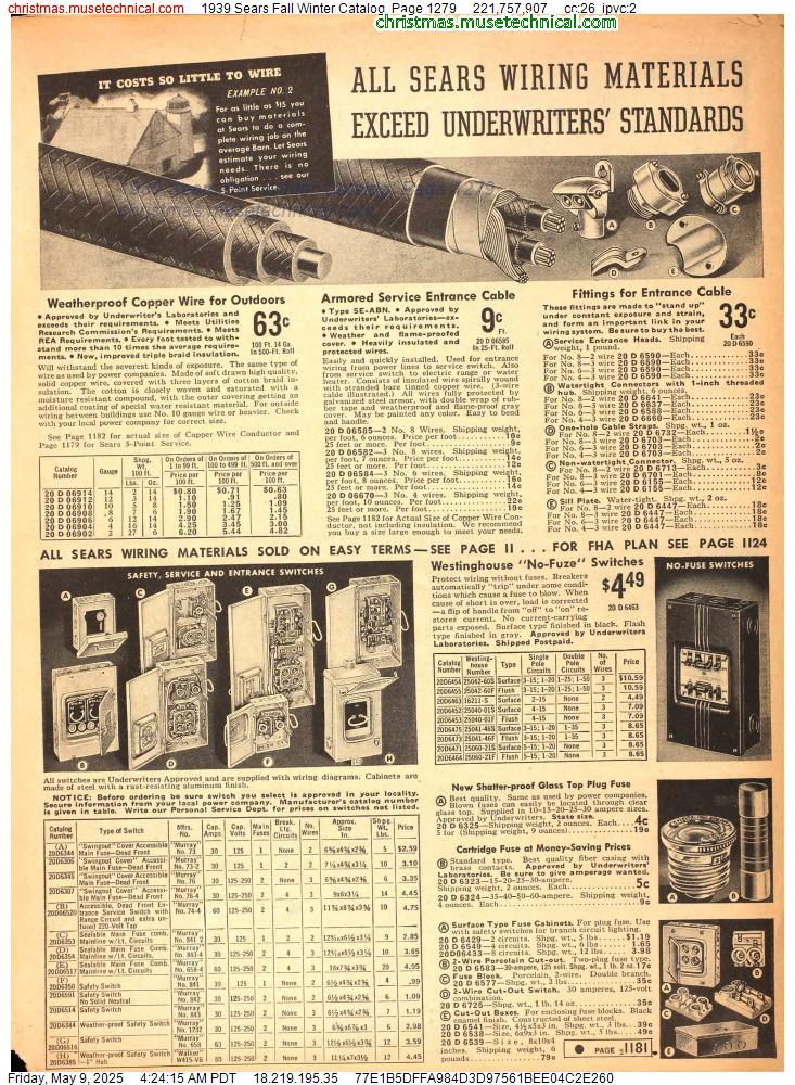 1939 Sears Fall Winter Catalog, Page 1279