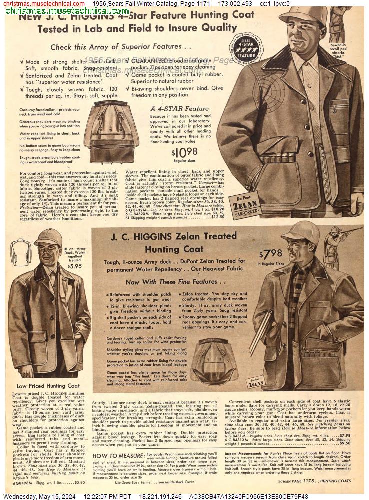 1956 Sears Fall Winter Catalog, Page 1171