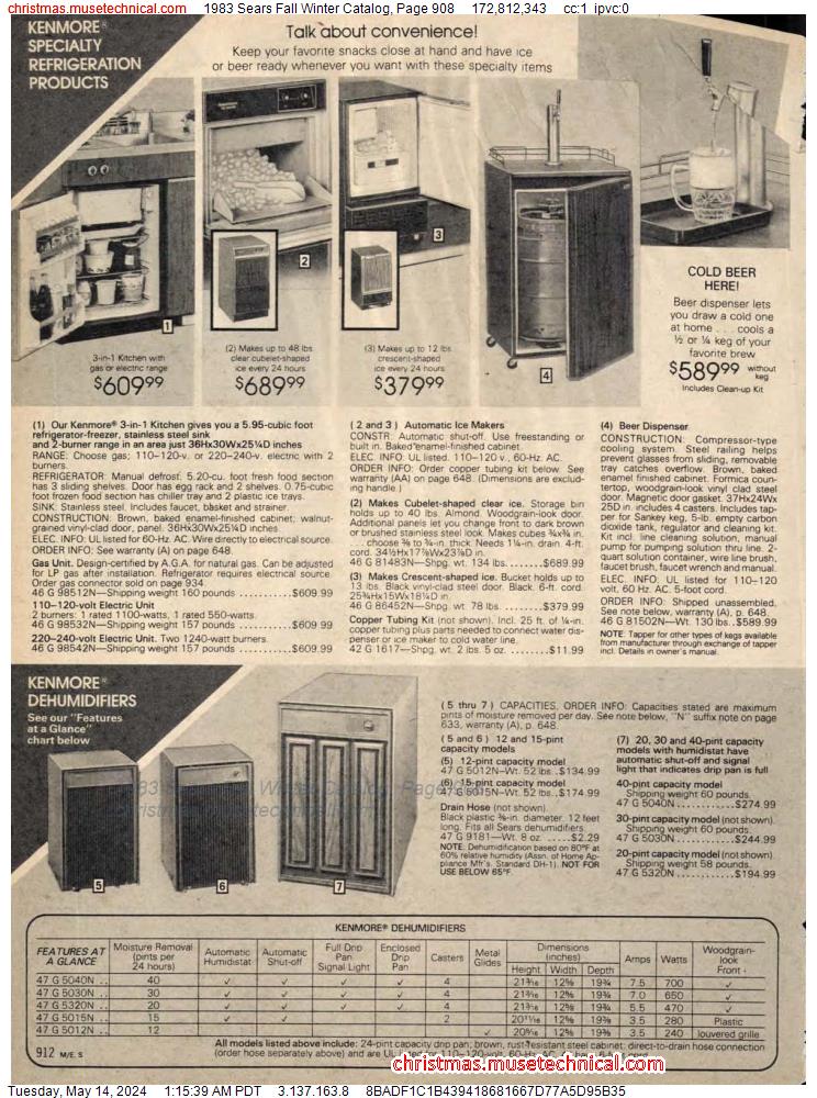1983 Sears Fall Winter Catalog, Page 908