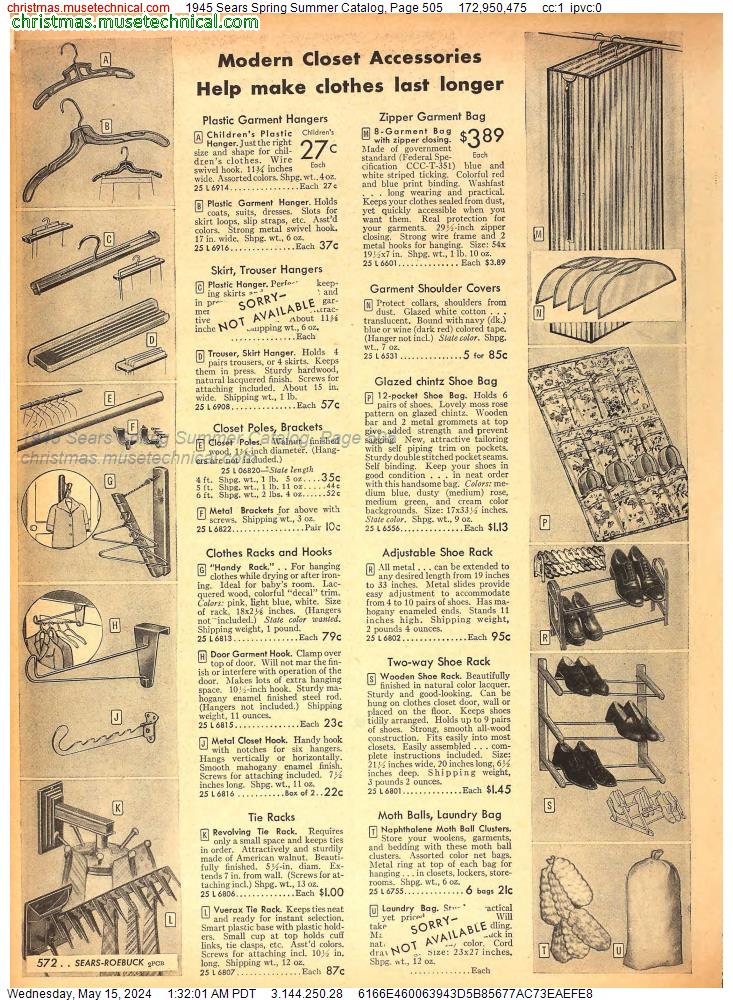 1945 Sears Spring Summer Catalog, Page 505