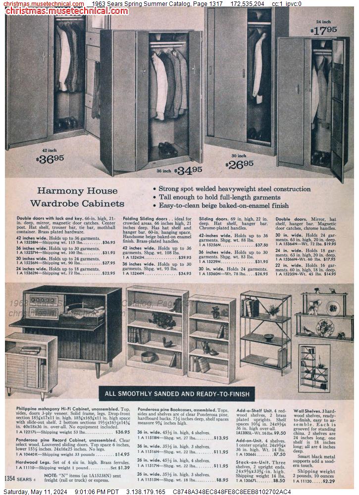 1963 Sears Spring Summer Catalog, Page 1317