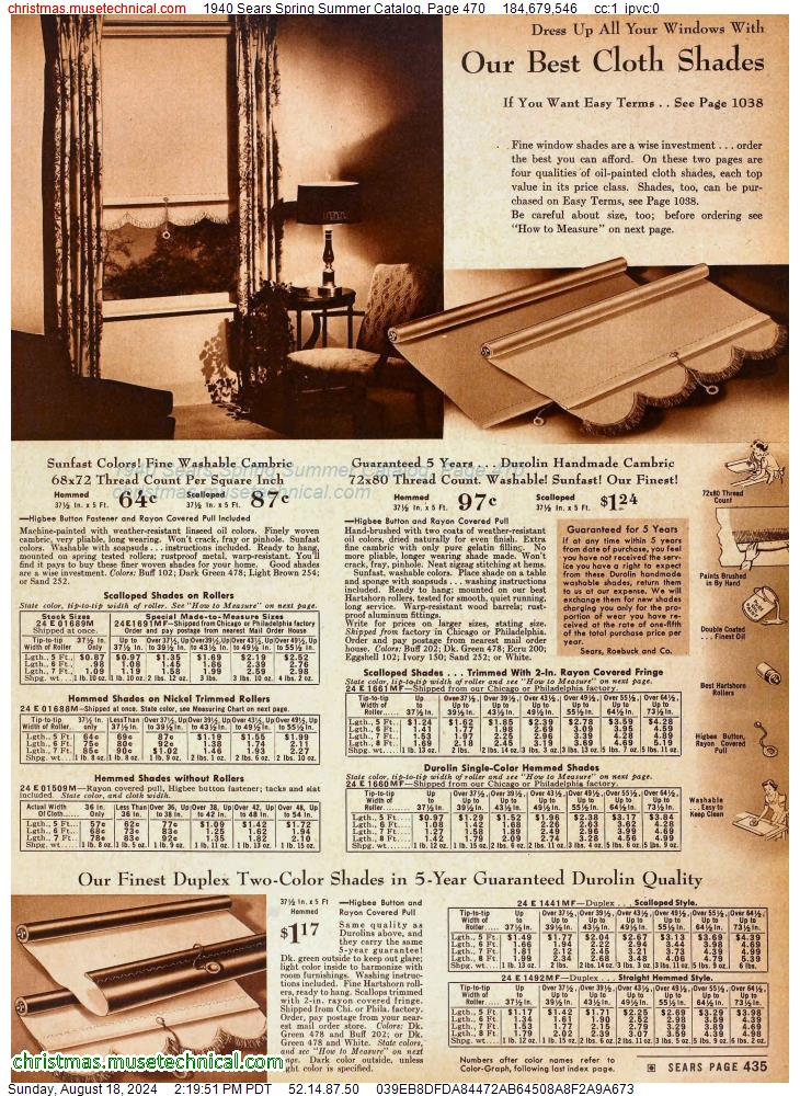 1940 Sears Spring Summer Catalog, Page 470