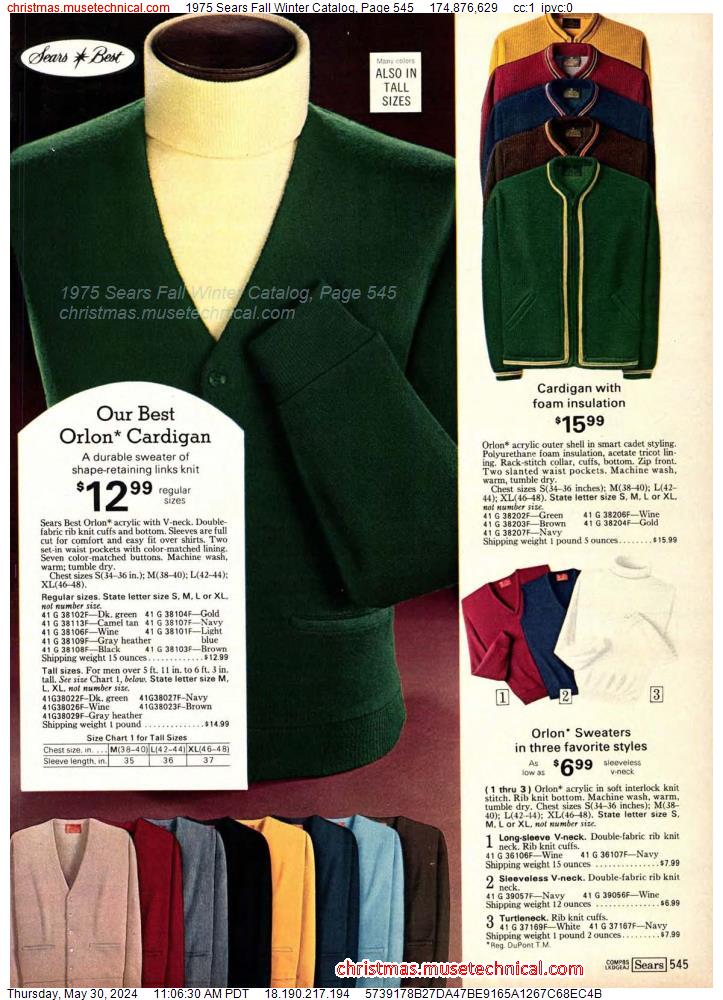 1975 Sears Fall Winter Catalog, Page 545