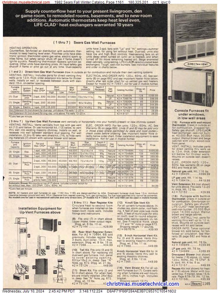 1982 Sears Fall Winter Catalog, Page 1161