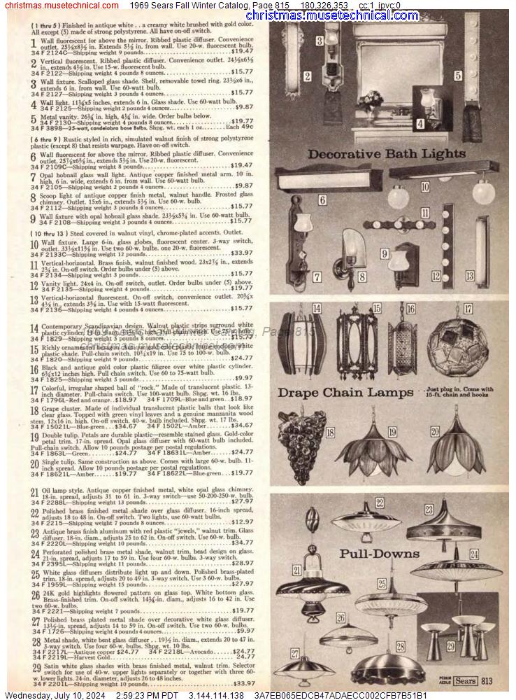1969 Sears Fall Winter Catalog, Page 815