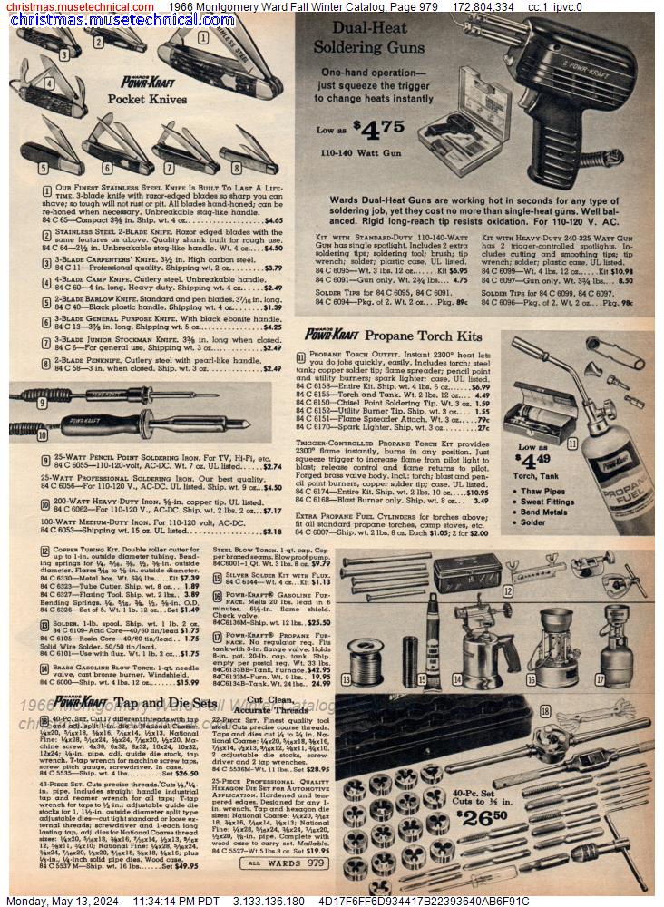 1966 Montgomery Ward Fall Winter Catalog, Page 979