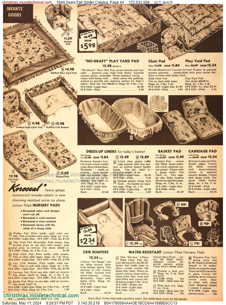 1949 Sears Fall Winter Catalog, Page 44