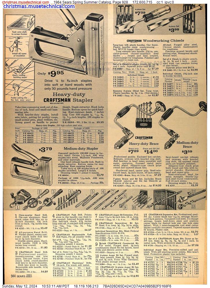 1964 Sears Spring Summer Catalog, Page 928