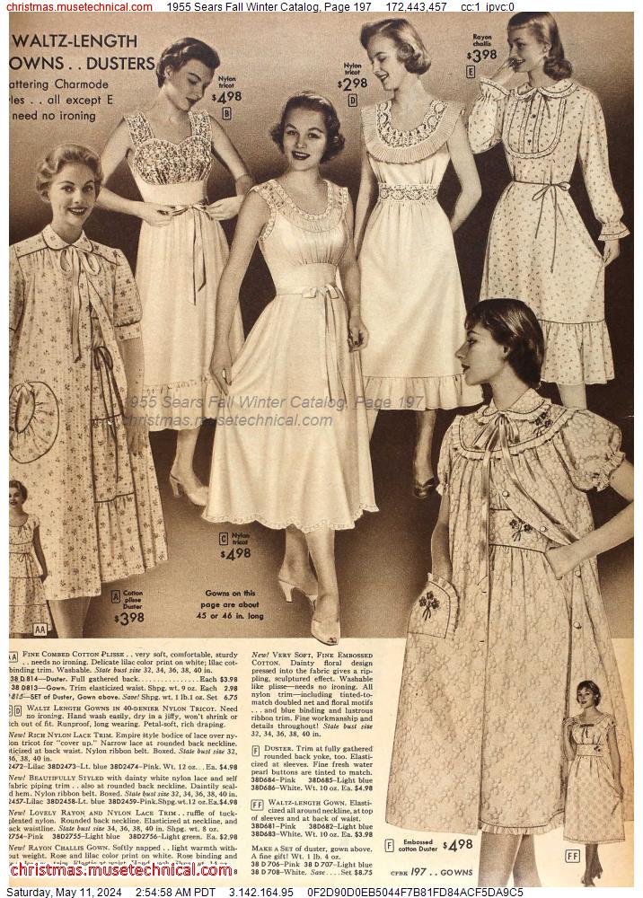1955 Sears Fall Winter Catalog, Page 197