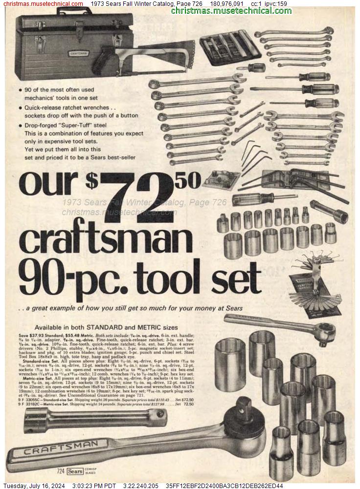 1973 Sears Fall Winter Catalog, Page 726