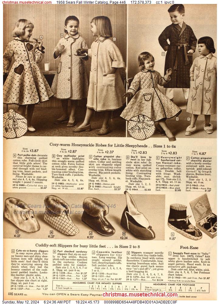 1958 Sears Fall Winter Catalog, Page 446