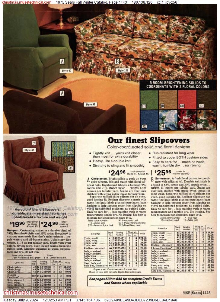 1975 Sears Fall Winter Catalog, Page 1443