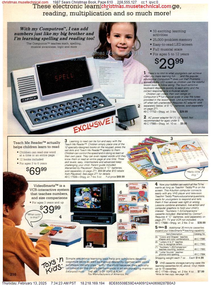 1987 Sears Christmas Book, Page 610