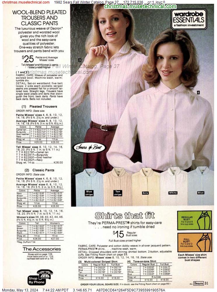 1982 Sears Fall Winter Catalog, Page 37