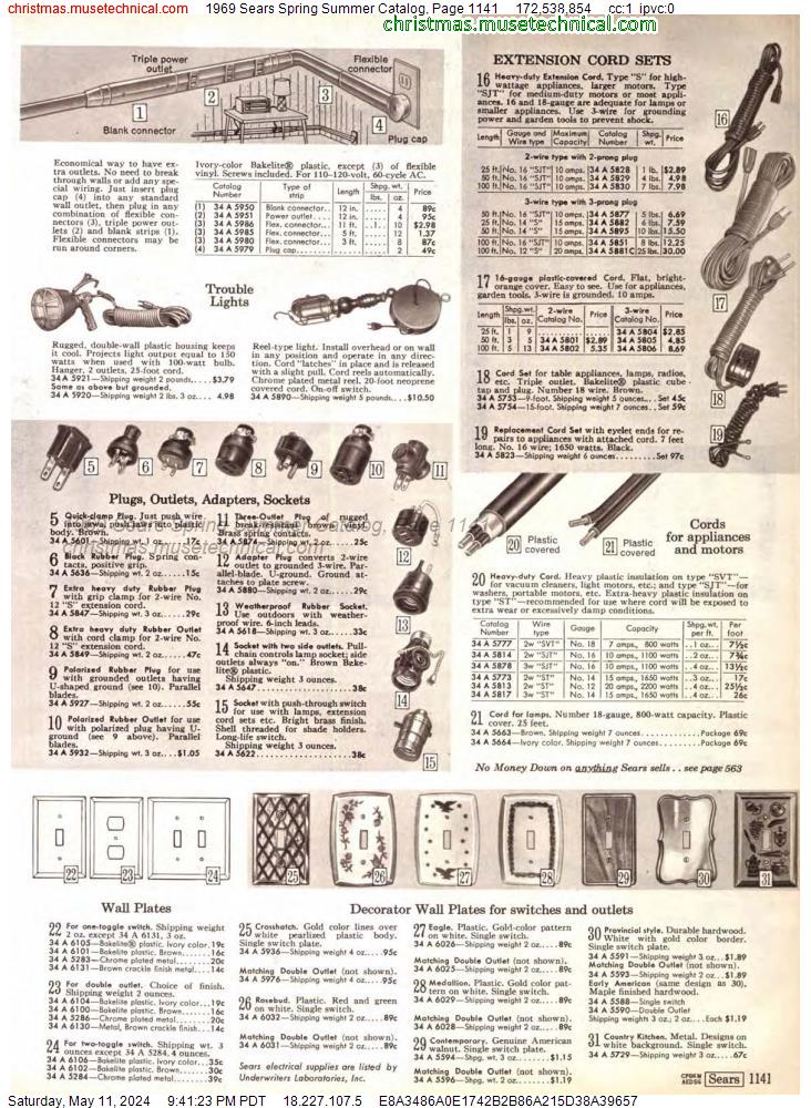 1969 Sears Spring Summer Catalog, Page 1141
