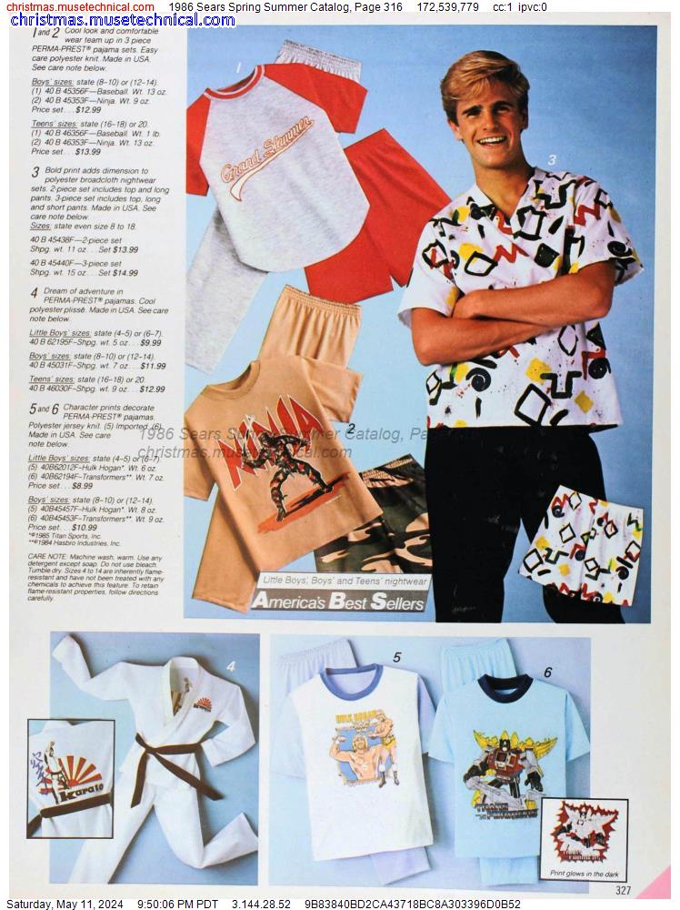 1986 Sears Spring Summer Catalog, Page 316