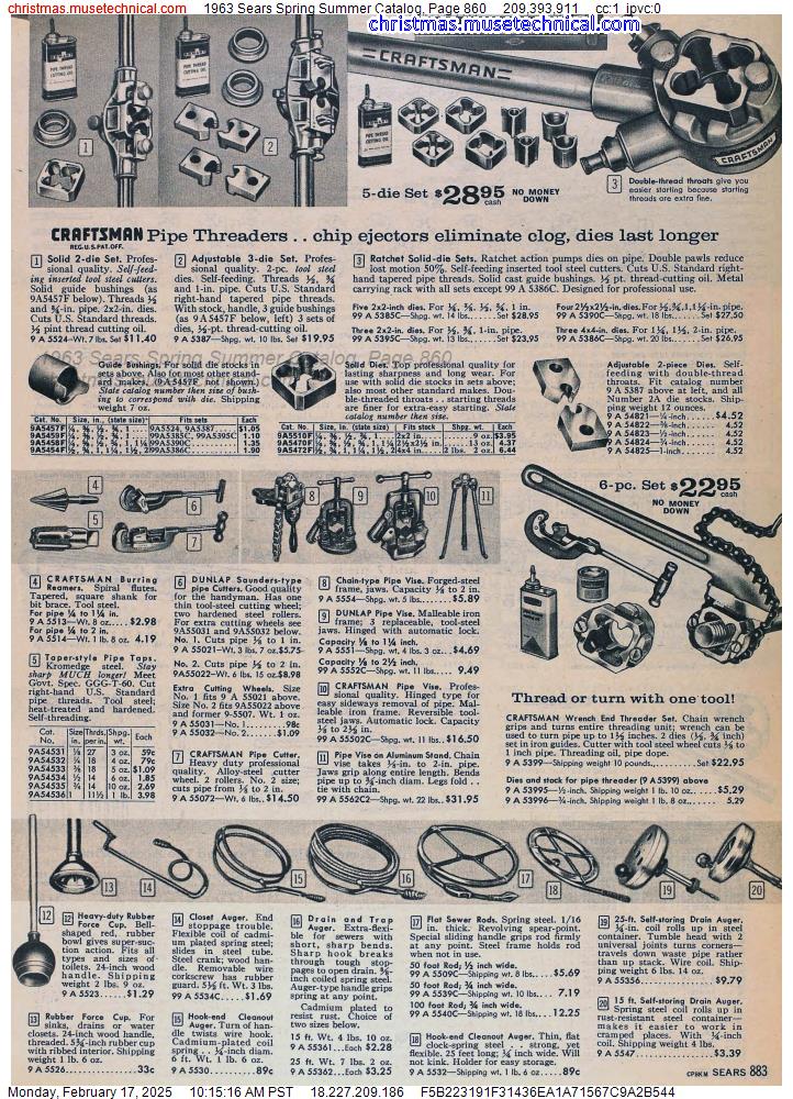 1963 Sears Spring Summer Catalog, Page 860