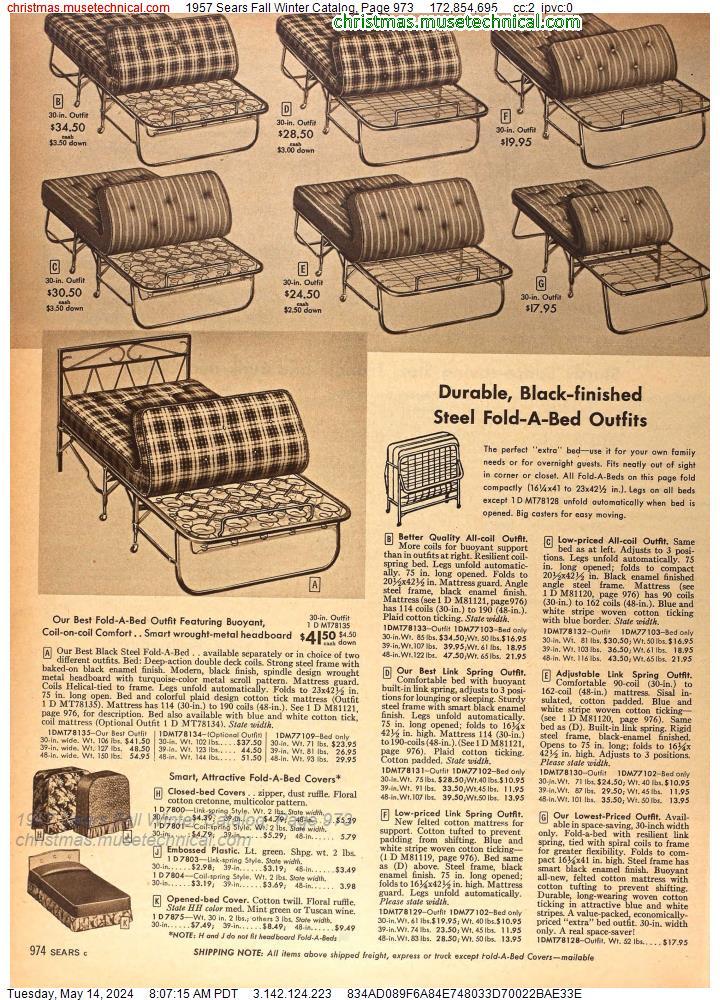 1957 Sears Fall Winter Catalog, Page 973