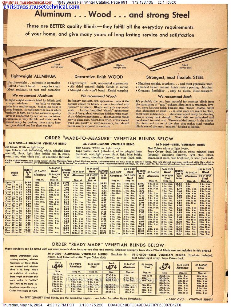 1948 Sears Fall Winter Catalog, Page 691