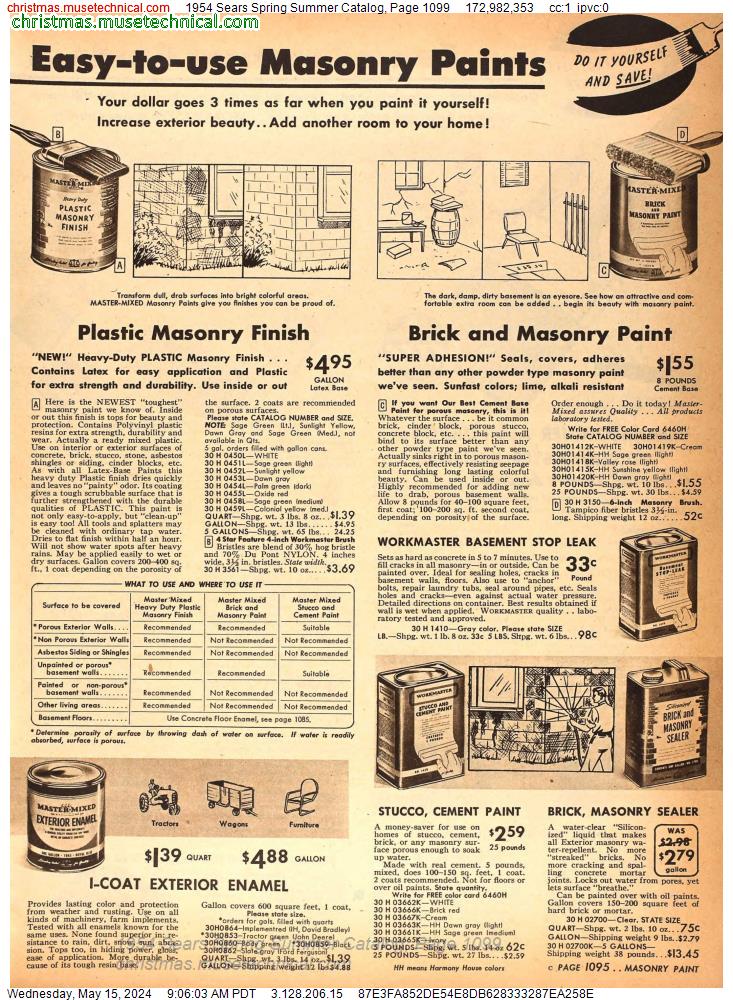 1954 Sears Spring Summer Catalog, Page 1099